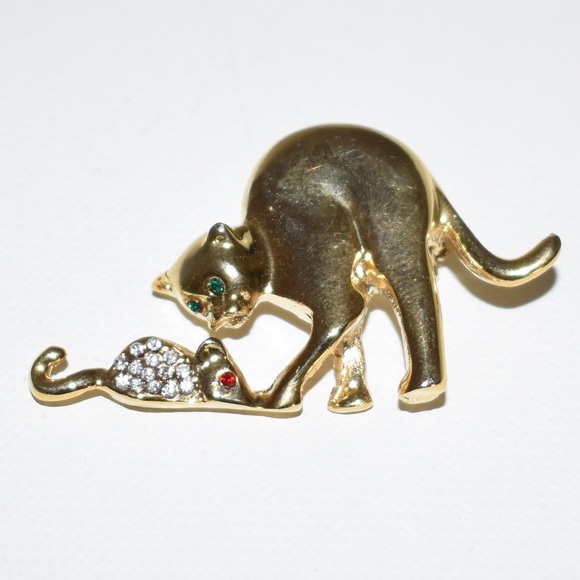 464. Vintage cat & mouse pin - Picture 5 of 8